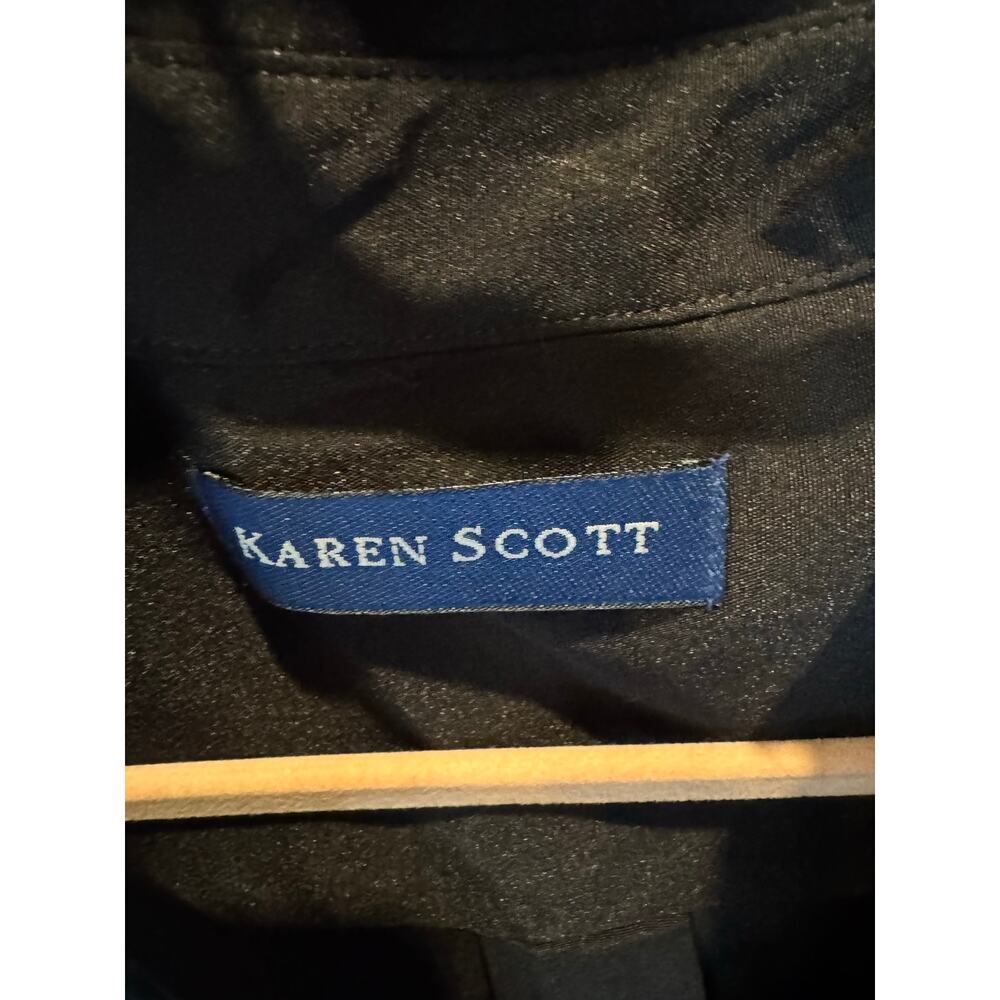 Karen Scott Black Sleeveless Button Front Blouse Women’s Medium NWT Collared Top - Picture 6 of 9